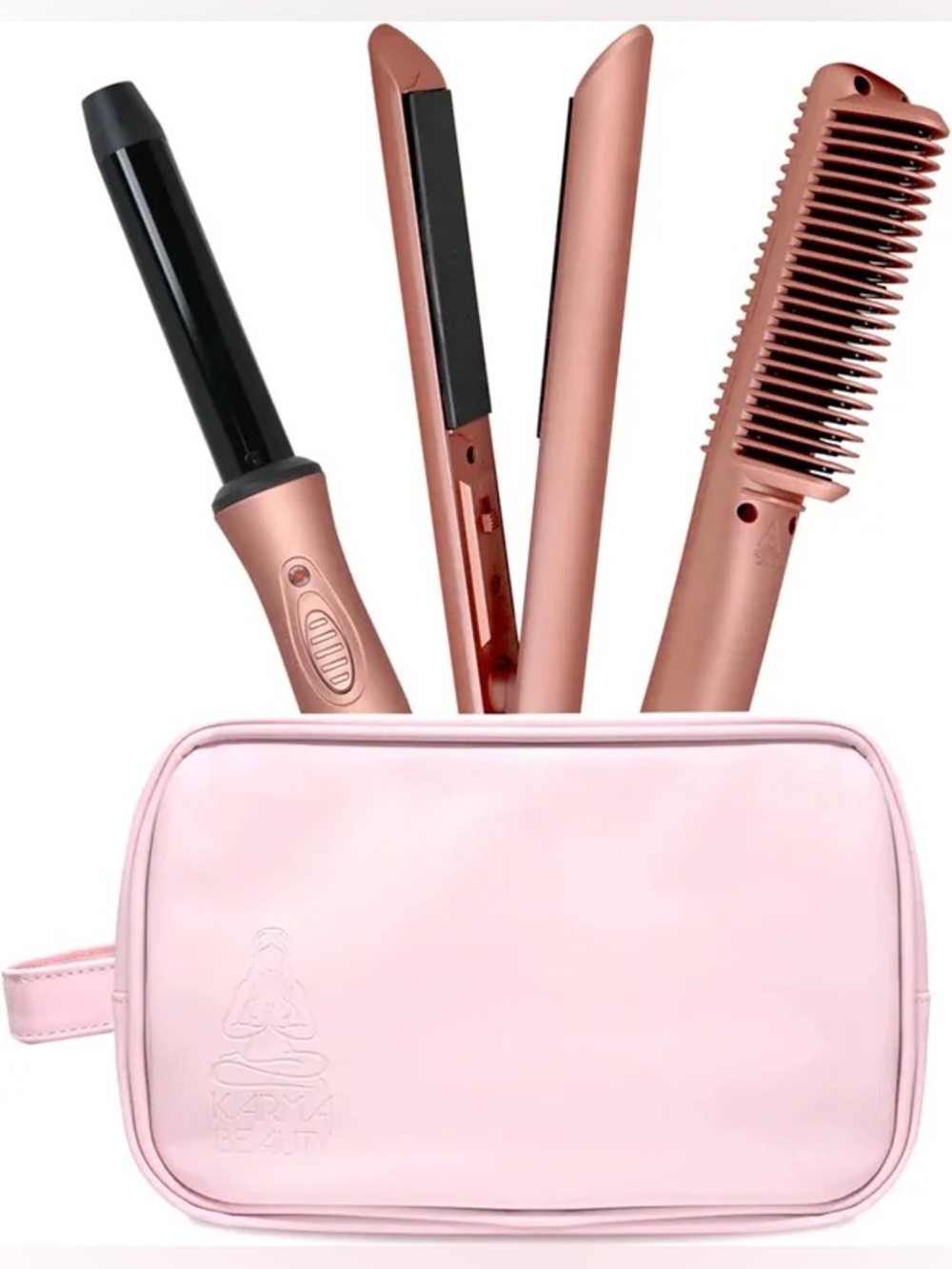 Karma Beauty 3-Piece Hair Styling Tool Set with Cosmetic Bag New in Packaging